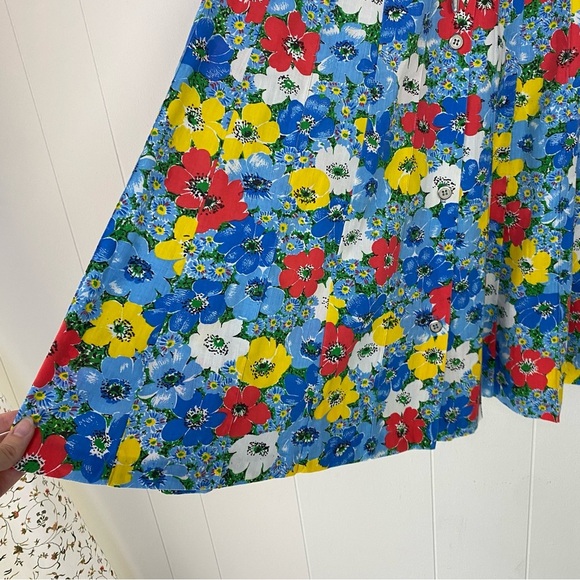 VTG 70s Peter Popovitch Floral skirt Size S 27” Waist Button A Line Tie Waist - Picture 6 of 12